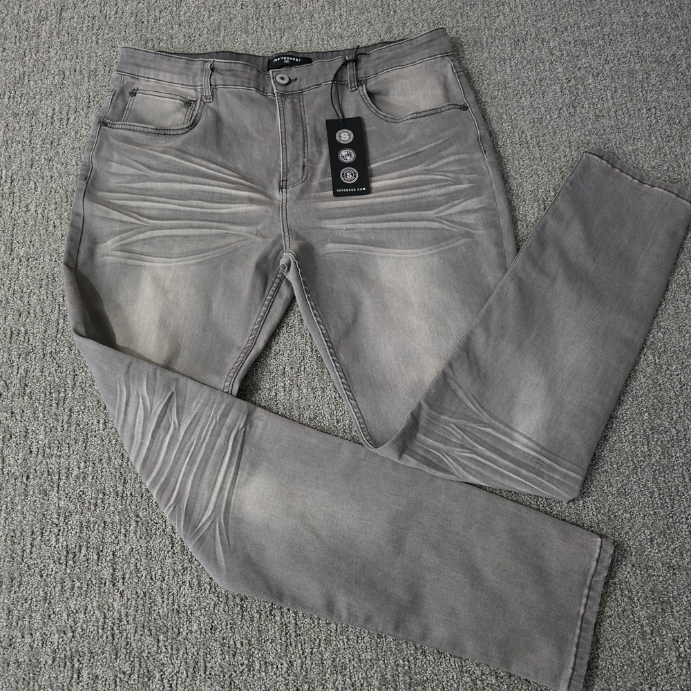 SERENEDE Mens Marine Layer Jeans 40 Gray Slim Skinny Stretch Streetwear NWT